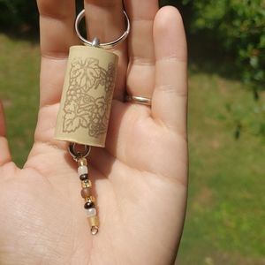 Beaded cork keychain